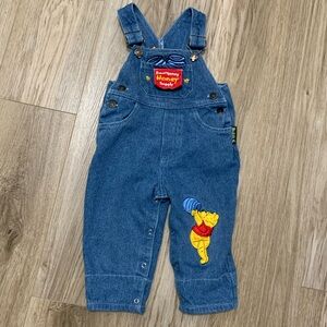 Disney VINTAGE 90s Pooh RARE Emergency Honey Supply Jean Overalls Boy Girl 18m